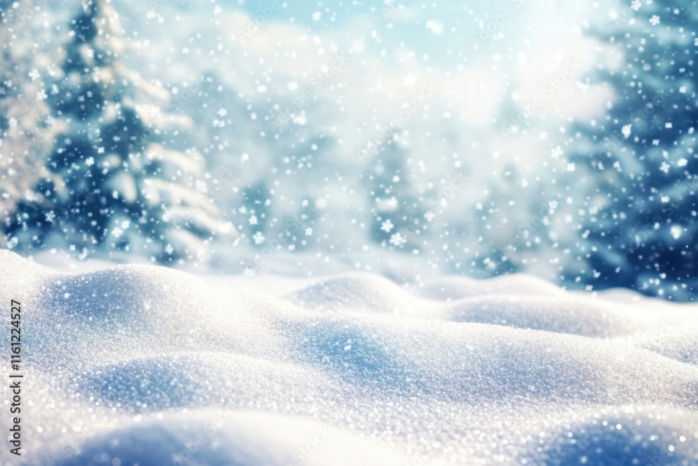 A serene winter scene featuring a snowy field with trees in the background, perfect for use in travel or nature-themed projects A serene winter scene featuring a snowy field with trees in the background, perfect for use in travel or nature-themed projects
