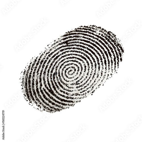 Human Ink Fingerprint Isolated on a Transparent Background photo