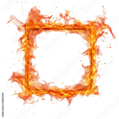 Fiery Frame: A Burning Square of Imagination