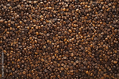 Image of Big pile of fresh roasted coffee beans. Professional photo for food blog photo