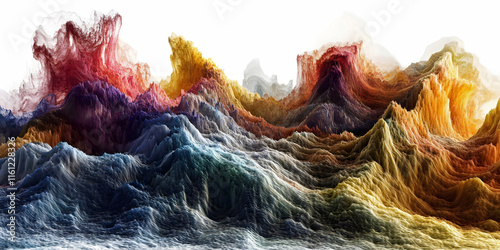 Wallpaper Mural visualization of fractal waves, ai generated,	 Torontodigital.ca