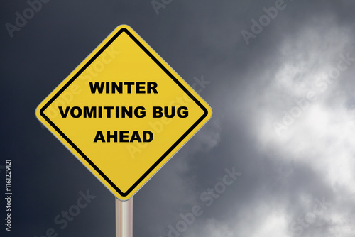 Winter vomiting bug ahead - Crossing sign photo