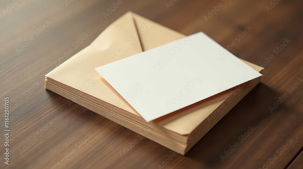 Stack of white envelopes on a wooden desk, capturing a clean and professional stationery concept Stack of white envelopes on a wooden desk, capturing a clean and professional stationery concept