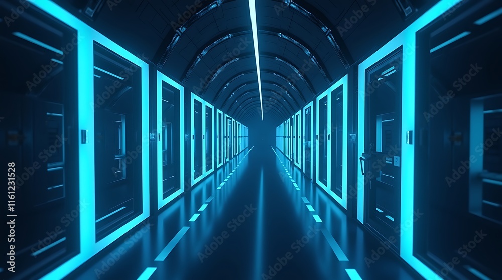 blue light tunnel background