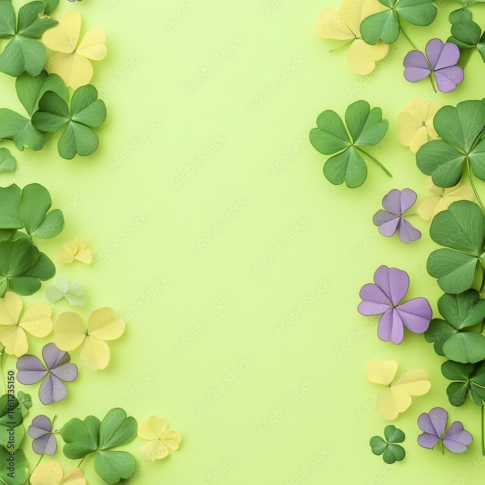St Patrick day background with clovers and empty space in middle for text message. St Patrick day background with clovers and empty space in middle for text message.