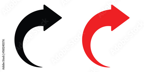 Curved arrow. Black curved arrow icon. Curved arrows set with directional icons. Set of curved arrow.