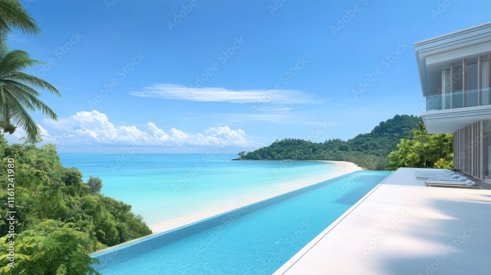 a luxurious beach resort with infinity pools overlooking the ocean a luxurious beach resort with infinity pools overlooking the ocean