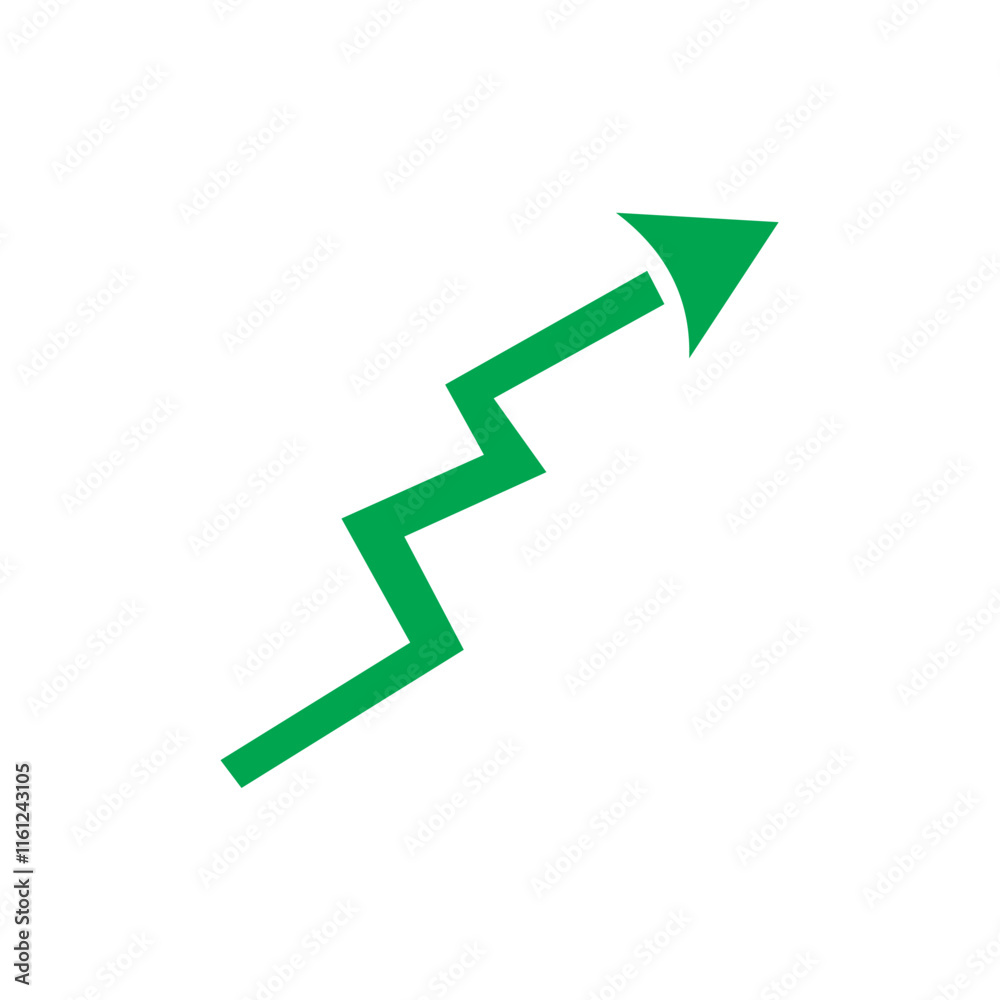 Green arrow up, stock market rise, trending market, market all time high Green arrow up, stock market rise, trending market, market all time high