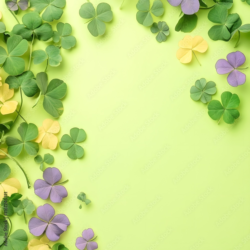 St Patrick day clovers background with empty space for text on invitation card. St Patrick day clovers background with empty space for text on invitation card.