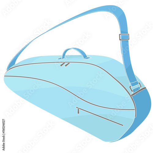 Blue Tennis bag on white backgroun