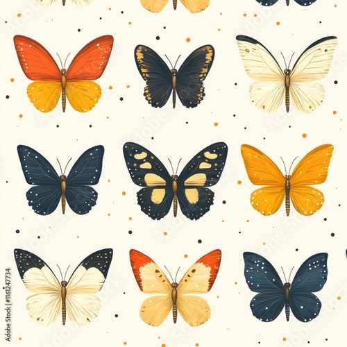 Wallpaper Mural A cluster of colorful butterflies gathered on a white background, ideal for use in illustrations and designs Torontodigital.ca