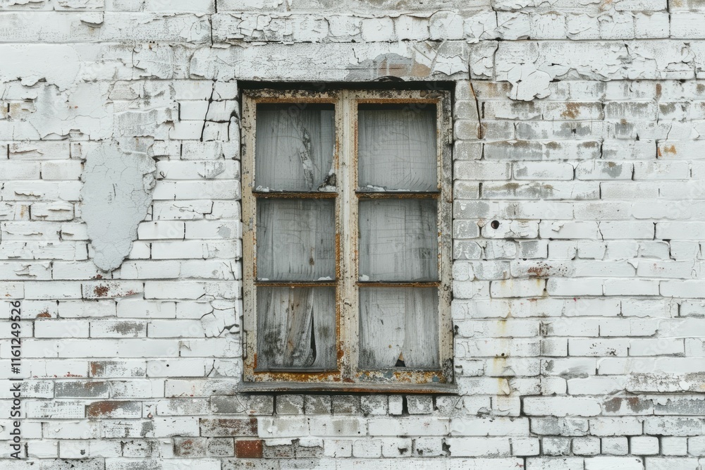 White brick wall with old wooden window in russian city. Detailed photo textured background White brick wall with old wooden window in russian city. Detailed photo textured background