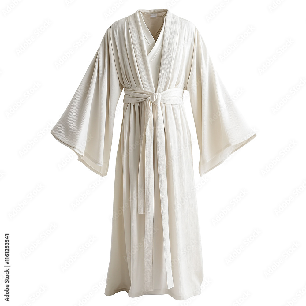 Elegant Off-White Kimono Robe: A Luxurious and Comfortable Garment Elegant Off-White Kimono Robe: A Luxurious and Comfortable Garment