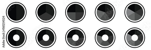 Pie chart. Modern infographic pie chart. Infographic wheel segments and fraction. Divided circle sections set.