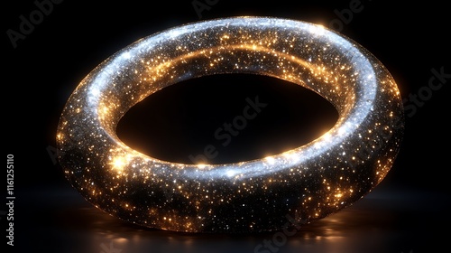 Glittering Cosmic Ring Abstract Space Art