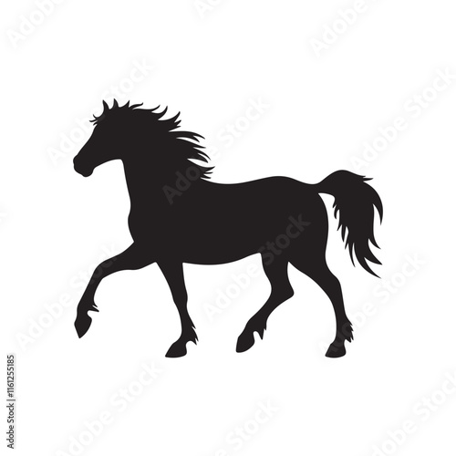 Silhouette of a Running Horse