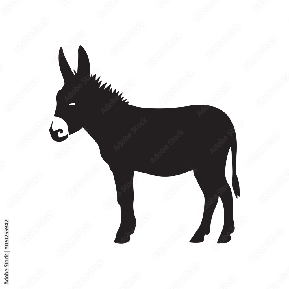 Simple Silhouette of a Donkey Simple Silhouette of a Donkey