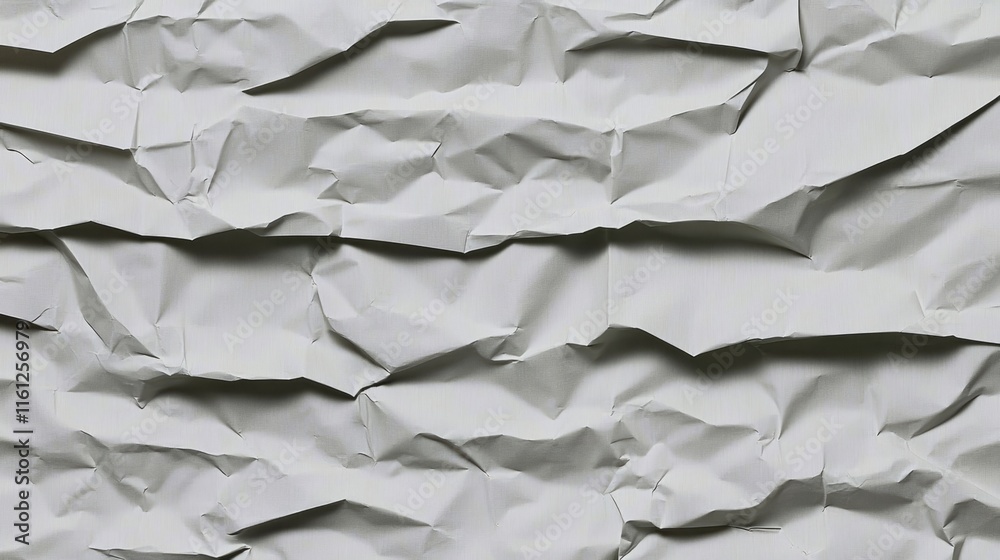 Beige wrinkled paper background recycled from paper packaging. The paper is a light beige color.