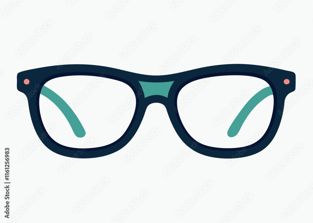 Fototapeta premium Minimalist Dark Frame Glasses: Stylish and Versatile Eyewear Design.