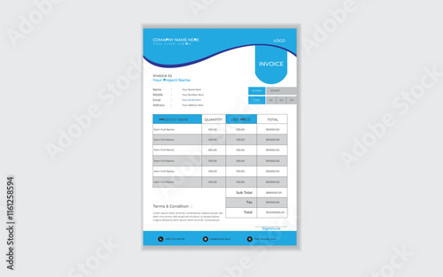 Business invoice design simple template & mockup design 