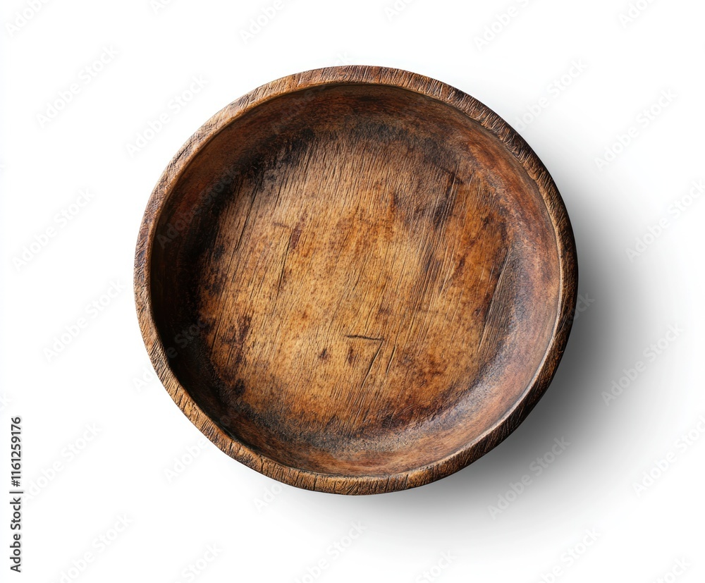 Rustic Wooden Bowl Empty Dark Brown Simple Design Rustic Wooden Bowl Empty Dark Brown Simple Design
