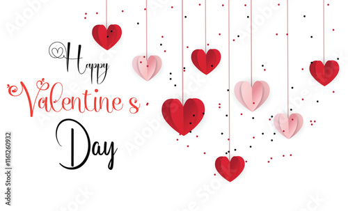 Happy valentine day. with creative love composition of the hearts. Vector illustration