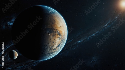 Obraz na płótnie space, planet, earth, star, universe, astronomy, galaxy, sun, moon, stars, sky, night, cosmos, light, science, world, globe, sphere, solar, outer, illustration, nebula, fantasy, atmosphere, orbit w salonie