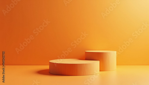 Orange Minimalist Wooden Podium Display