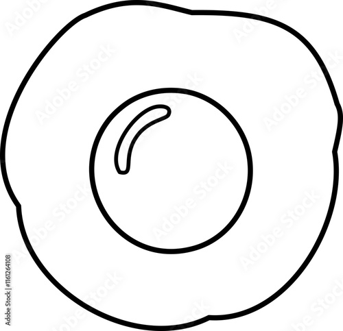 poached egg outline. 
Isolated fried egg outline. 
Transparent background.