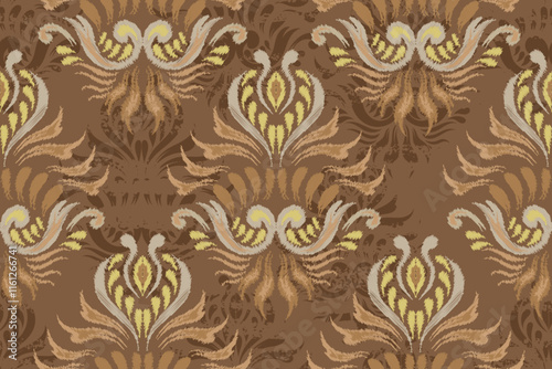 damask seamless pattern, motif, fabric, wallpaper, background, etc.
