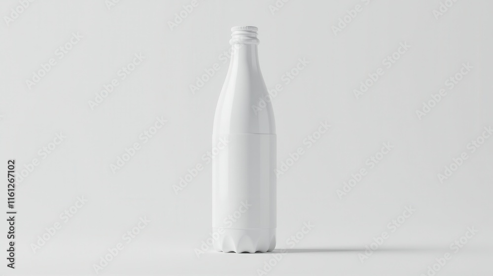 A sleek, gray wine bottle with a blank white label stands against a plain white background A sleek, gray wine bottle with a blank white label stands against a plain white background