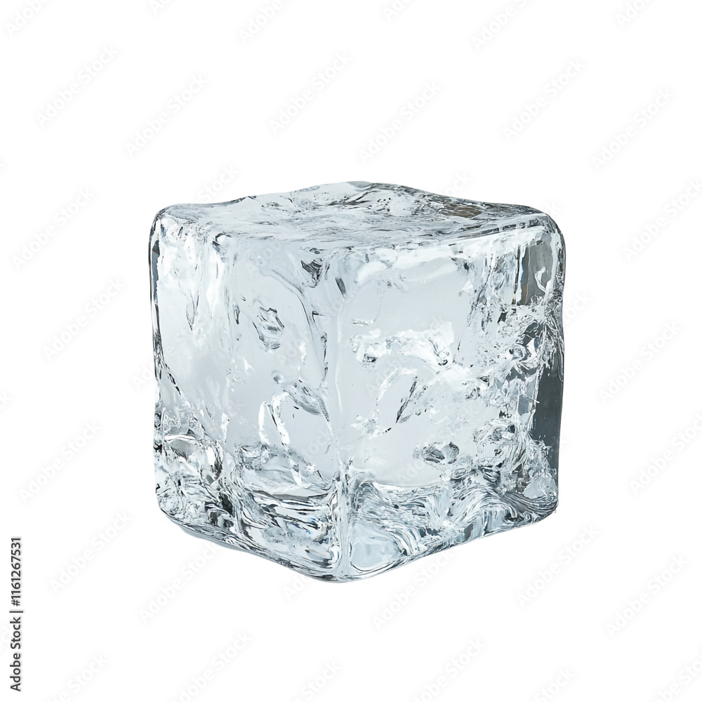 Obraz premium Crystal Clear Ice Cube: A Stunning Close-Up