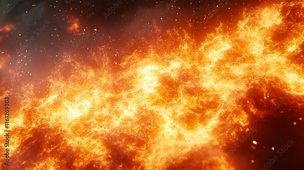 Captivating blaze of fire illuminating the dark night sky with vibrant flames and glowing embers Captivating blaze of fire illuminating the dark night sky with vibrant flames and glowing embers