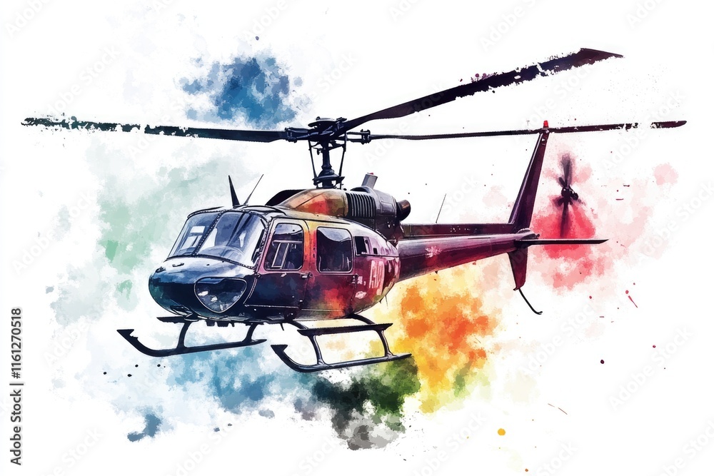 A helicopter soars through the clouds, providing a bird's eye view A helicopter soars through the clouds, providing a bird's eye view