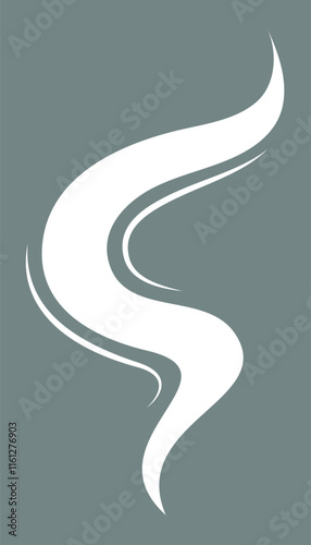 Upward rising vapour. Steam from a tea cup. Steam from chimney. Silhouette of smoke, perfume aroma, cigarette smoke.