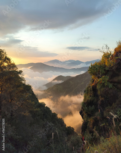 sunset over the mountains