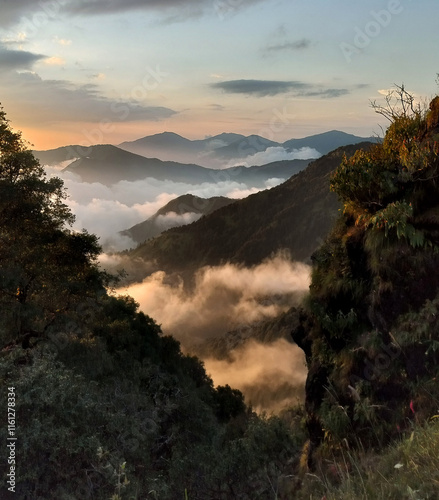 sunset in the mountains