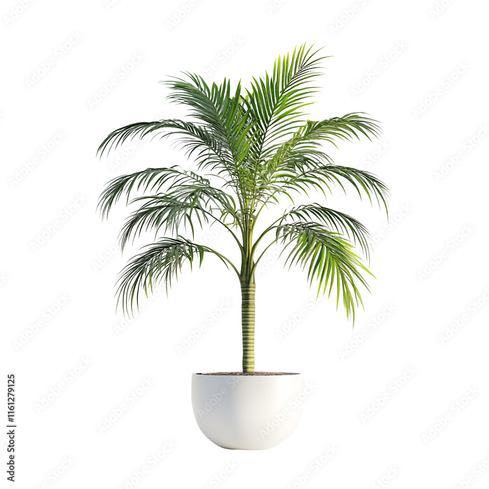 Elegant Indoor Kentia Palm in a Modern White Pot