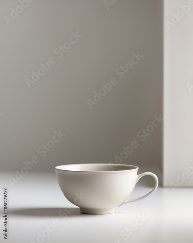 Simple Ceramic Tea Cup with Smooth Finish for Elegant Dining Experience photo