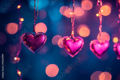 An abstract Valentine's Day background filled with swirling hearts in vibrant reds and pinks, evoking love and romance in a dreamy design.