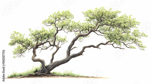 Casuarina equisetifolia or coastal she oak is also referred to as ironwood with a copy space image. Ebonwood. Illustration photo