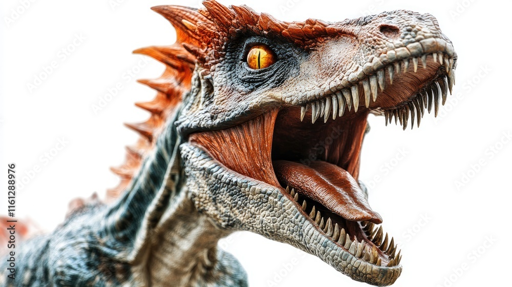A detailed dragon-like creature with sharp teeth and vibrant colors. A detailed dragon-like creature with sharp teeth and vibrant colors.