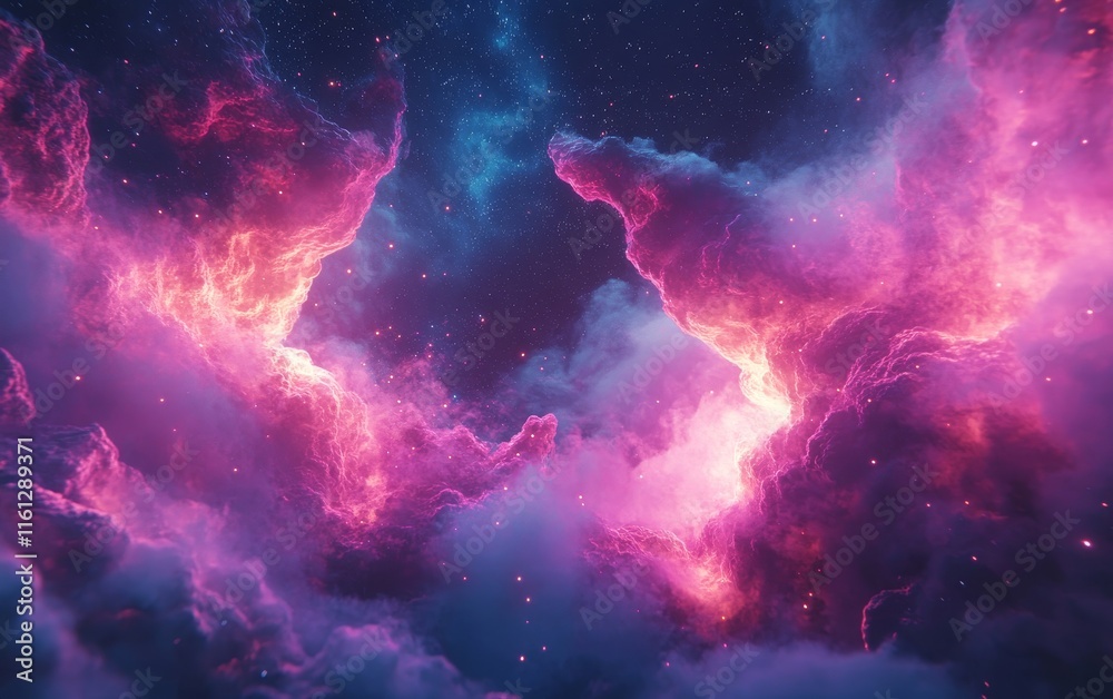 nebulas dissolve into glowing vibrant surreal celestial patterns., Generative AI nebulas dissolve into glowing vibrant surreal celestial patterns., Generative AI