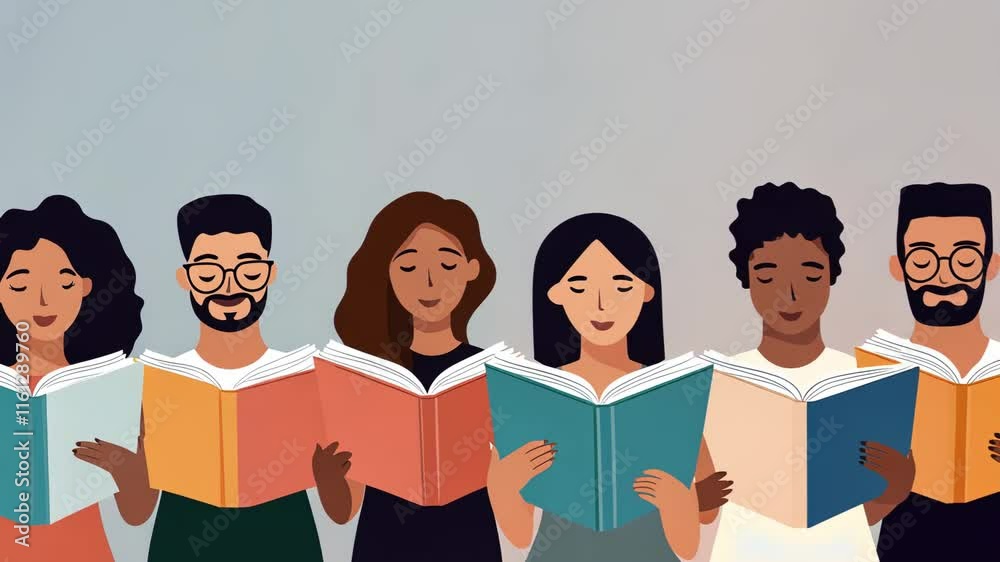 Successful Business Team in Office with Smiling Businesswoman Reading Book