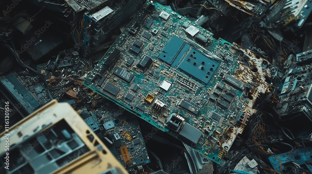 A Pile of Old Circuit Boards and Computer Parts Showcasing E-Waste
A Pile of Old Circuit Boards and Computer Parts Showcasing E-Waste