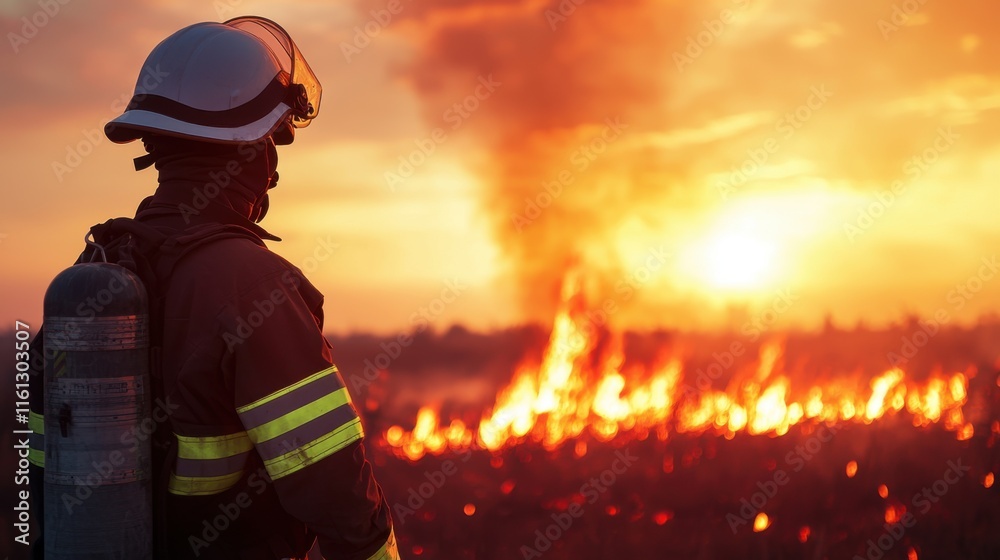 Emergency Response Teams Working Tirelessly to Contain Wildfire during Dramatic Sunset Emergency Response Teams Working Tirelessly to Contain Wildfire during Dramatic Sunset