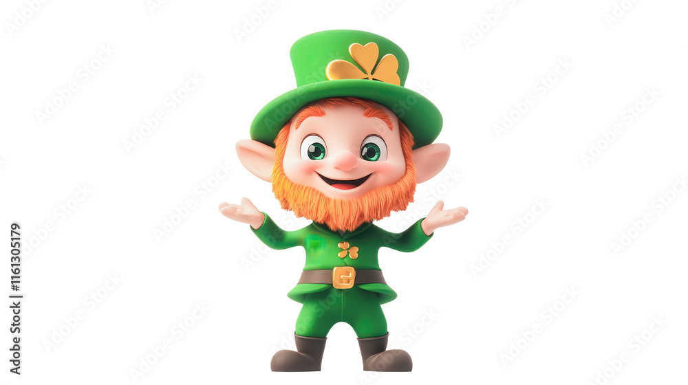 custom made wallpaper toronto digitalA cartoonish green elf with a gold hat and beard is smiling and waving