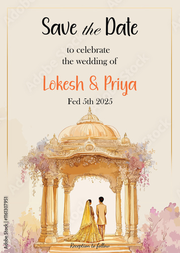 Modern Wedding Invitation card design