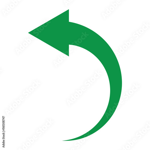 Free Download Green Curved Arrow Icon Isolated on a White Background. Green Curved Arrow Icon Perfect for Navigation or Directions. - GFXLoad