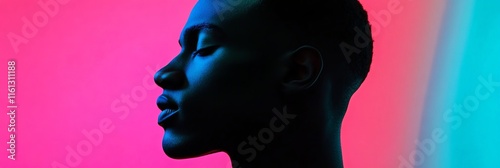 Neon blue, pink, green concept